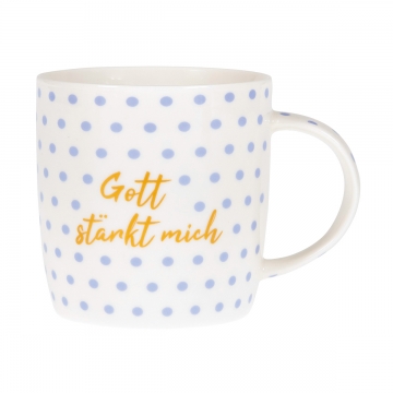 Tasse Pünktchen - Gott stärkt dich/mich (flieder)