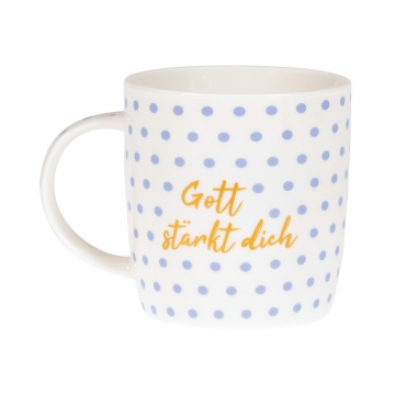 Preview: Tasse Pünktchen - Gott stärkt dich/mich (flieder)