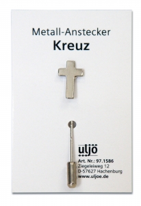 Metall-Anstecker "Kreuz" - silberfarben