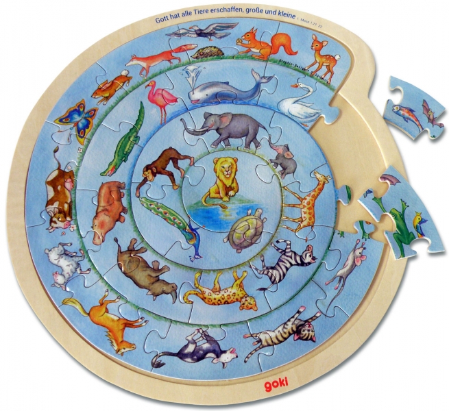 Holzpuzzle "Gott hat alle Tiere erschaffen..."