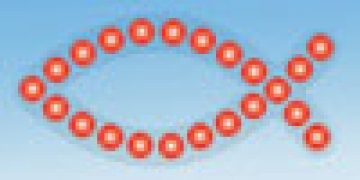 Fischaufkleber "Rote Punkte"