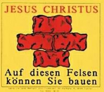 Aufkleber "Auf diesen Felsen können Sie bauen"