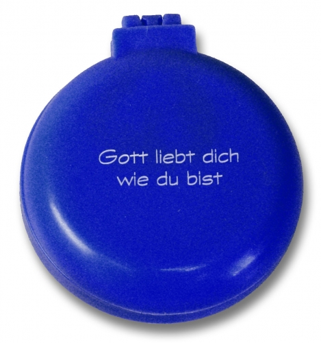 Haarbürste mit Spiegel "Gott liebt dich wie du bist"