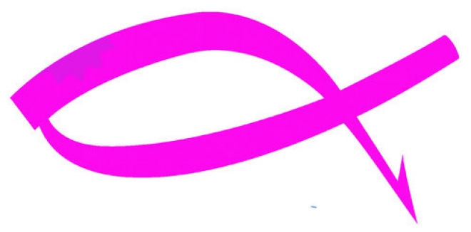 Fischaufkeber ICHTHYS 14 x 7 cm - My Magenta