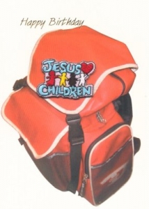 Aufnäher-Geschenkkarte "Jesus loves children"