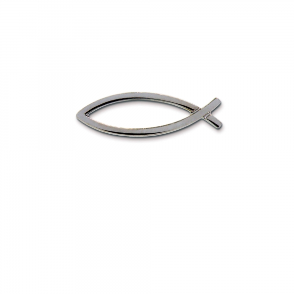 Metall-Anstecker "Fisch" - silberfarben (auf Karte)