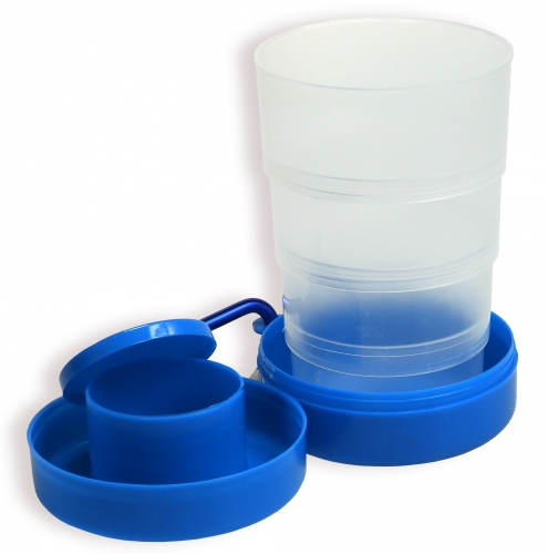 Outdoor-Trinkbecher "Bei Gott kannst du auftanken" - blau