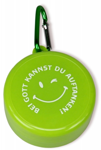 Outdoor-Trinkbecher "Bei Gott kannst du auftanken" - grün