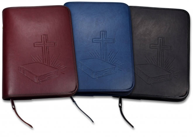 Bibelhülle "Bibel/Kreuz/Strahlen" - Kunstleder/ Taschenbibel