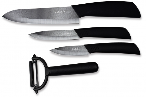 Keramikmesser-Set "Jesus ist-das Brot-des Lebens"