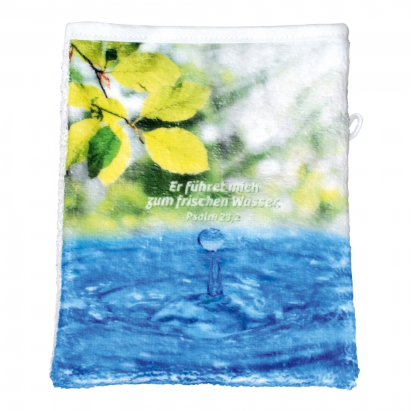 Waschhandschuh "Er führet mich zum frischen Wasser"