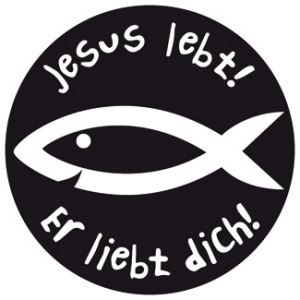 Ansteckbutton "Jesus lebt-Er liebt dich!"