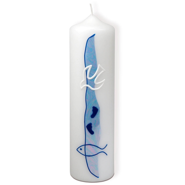Kerze "Taufe" hellblau/groß