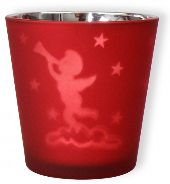 Votivglas - Engel - Rot