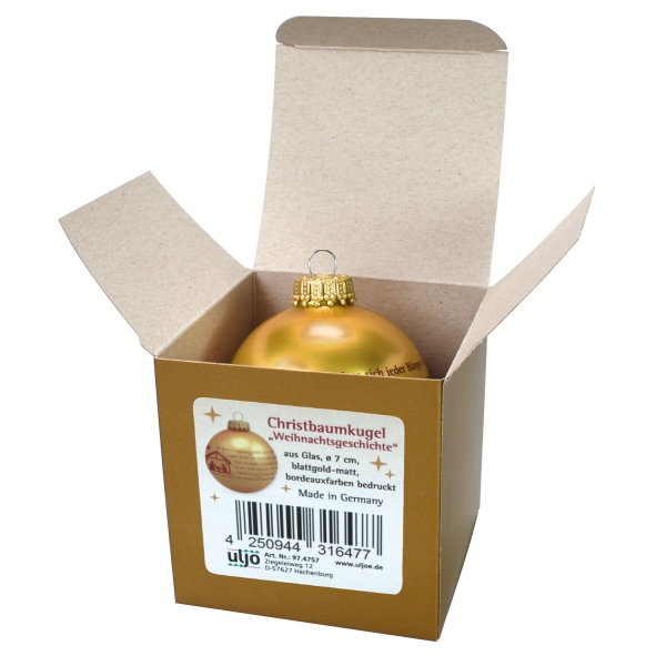 Christbaumkugel in Goldfarben - Weihnachtsgeschichte