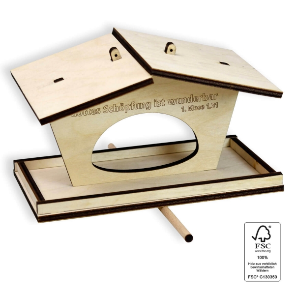 Vogelfutterhäuschen "Gottes Schöpfung ist wunderbar"