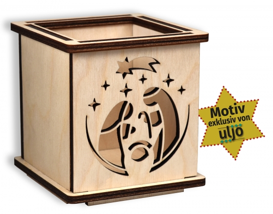 Holz-Windlicht "Krippe"