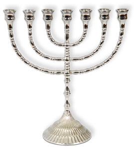 Menorah - Messing-vernickelt/groß