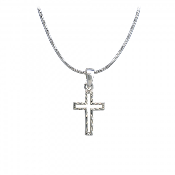 Schlangenhalskette "Kreuz" - 925er Sterlingsilber