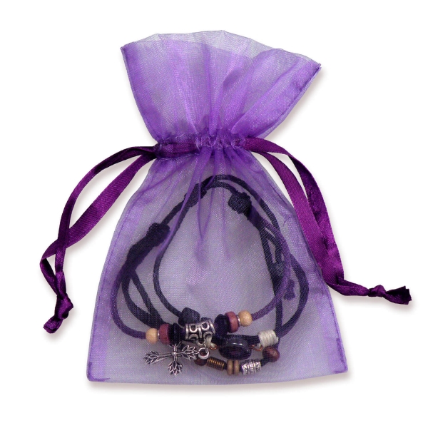 Armband "Kreuz" - lila/schwarz