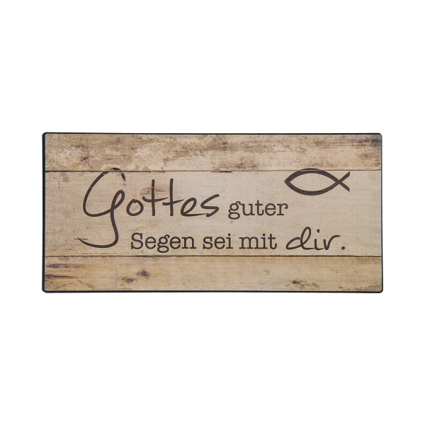 Metall-Schild "Gottes Guter Segen" - braun