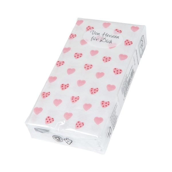 Papiertaschentücher Herzen "Von Herzen für Dich"