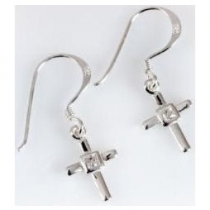 Ohrringe "Kreuz" - mit Stein
