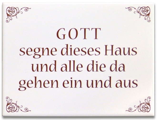 Keramikfliese "Gott segne dieses Haus"
