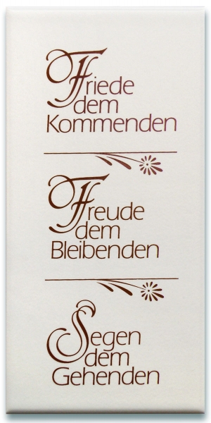 Keramikfliese "Friede dem Kommenden"