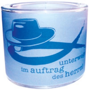 Leuchtglas "Unterwegs im Auftrag des Herrn" - groß