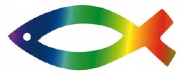 Aufkleber "Fisch" Regenbogen - 12 cm