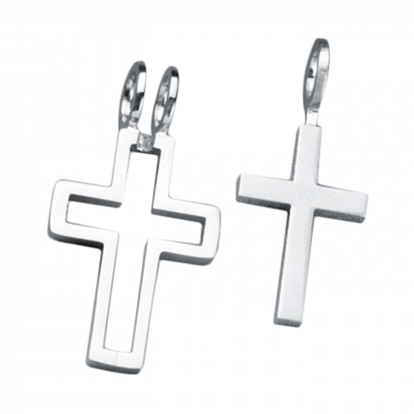 Anhänger "Kreuz" - zweiteilig/Edelstahl