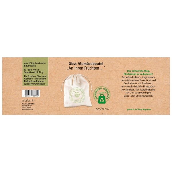 Obst- Gemüsebeutel "An ihren Früchten sollt..."