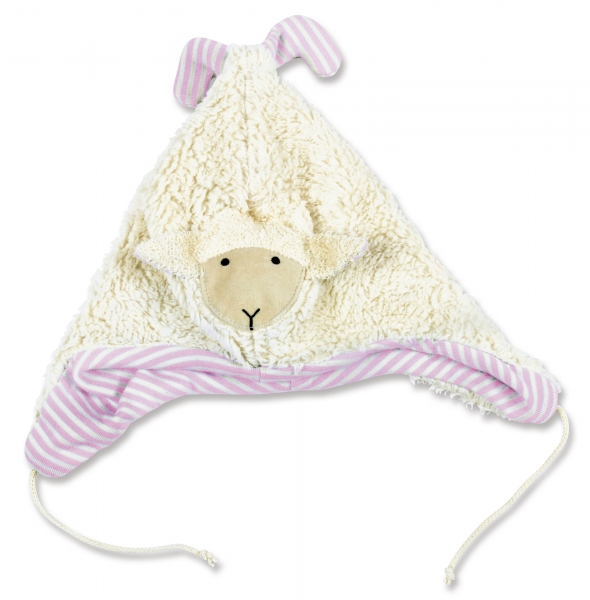 Mütze "Schäfchen" - rosa/weiß