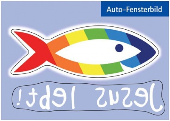 Auto-Fensterbild "Jesus lebt"