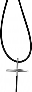 Kautschuk-Halskette "Kreuz" - Edelstahl