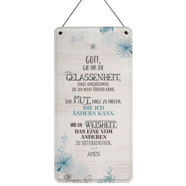 Vintage Blechschild "Gott, gib mir die Gelassenheit ..."
