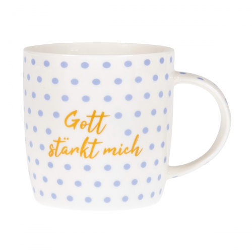 Tasse Pünktchen - Gott stärkt dich/mich (flieder)