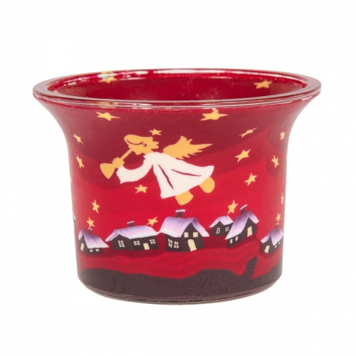 Teelichtglas "Engel" - rot