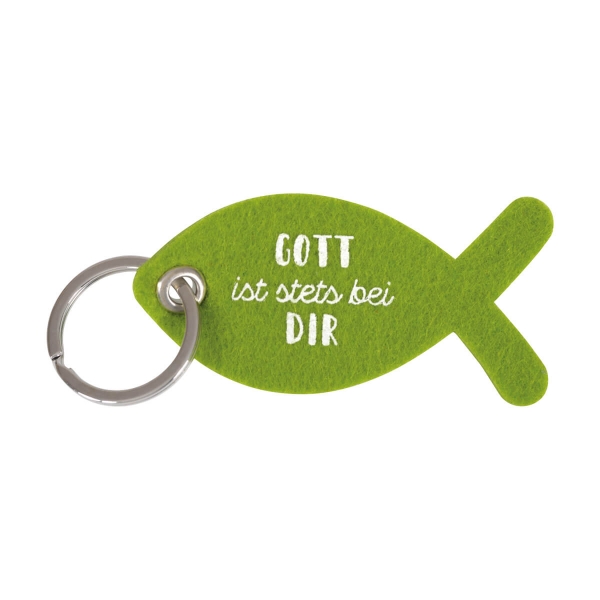 Schlüsselanhänger "Filz-Fisch" - Gott ist stets bei dir